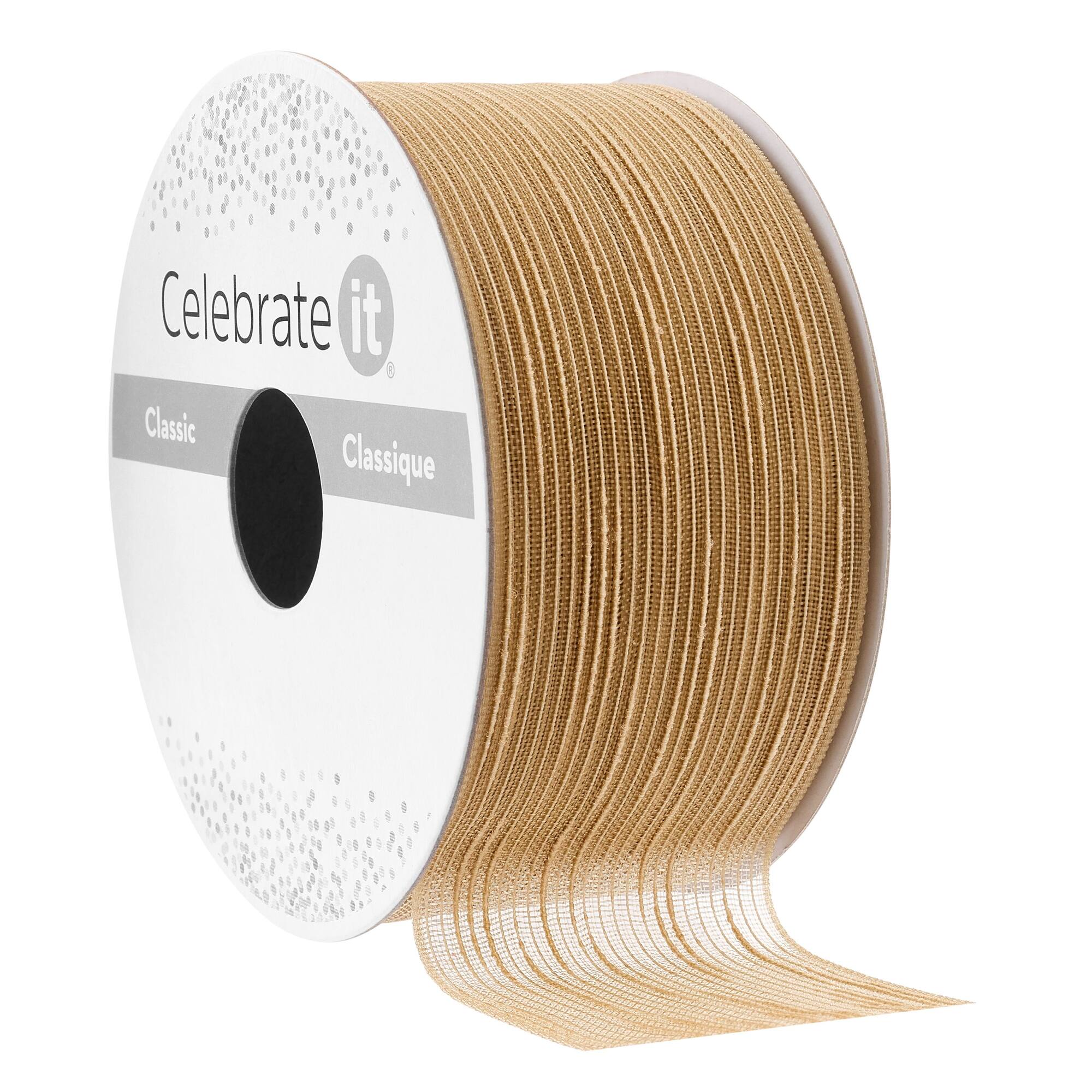 12 Pack: 1.5" x 3yd. Sheer Taupe Ribbon by Celebrate It™ Classic